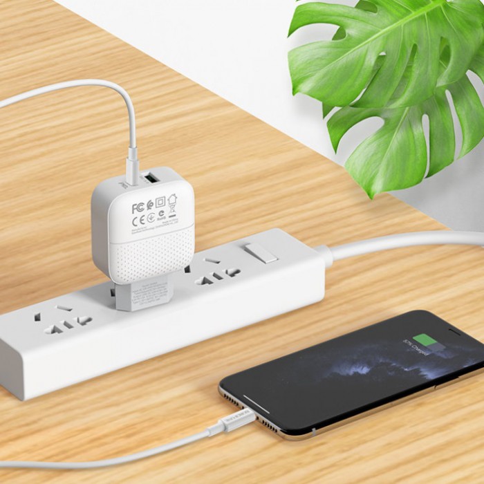 Borofone BA46A 1 USB+Type-C (18 Вт) Сетевое зарядное устройство