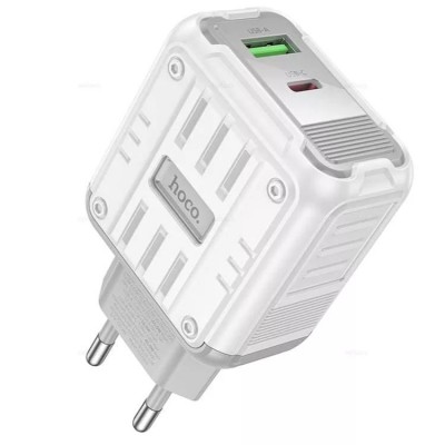 Hoco C136A Rock PD45W+QC3.0 45W 3.0 USB-USB-C + кабель Type-C-Type-C (45 Вт) Сетевое зарядное устройство