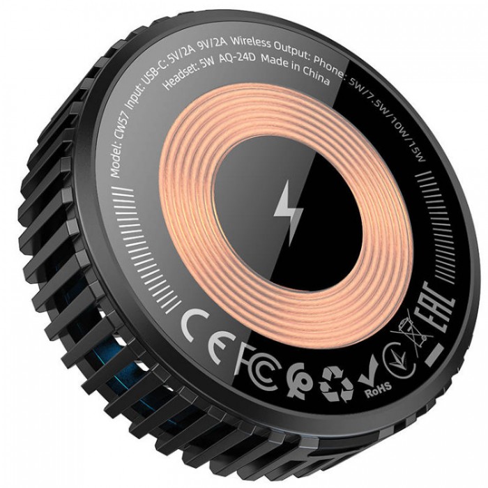 HOCO CW57 Air-cooled 15W Беспроводное зарядное устройство