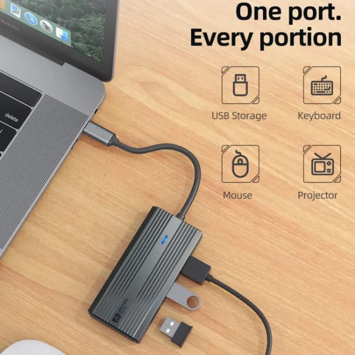 Sanzang SZPW-5P USB-C HUB 5-in-1 (HDMI, USB-A 2.0*2, USB-A 3.0, PD) Адаптер