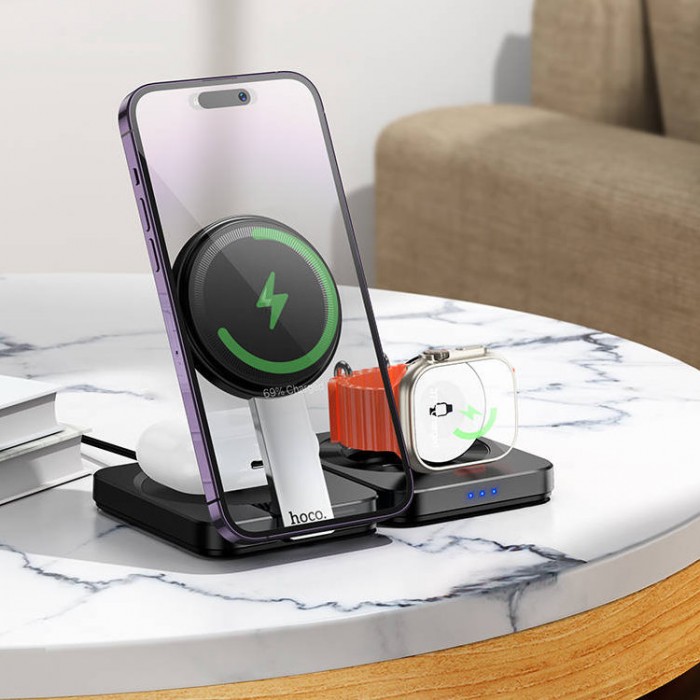 HOCO CQ11 Ingenious 3-in-1 folding Беспроводное зарядное устройство