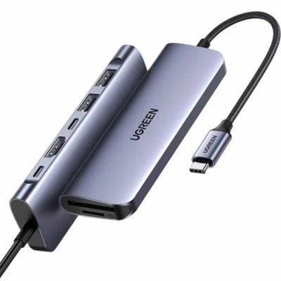 Ugreen CM195 USB-C HUB 7-in-1 (SD, TF, USB-C, 2*USB 3.0, HDMI, PD) Адаптер