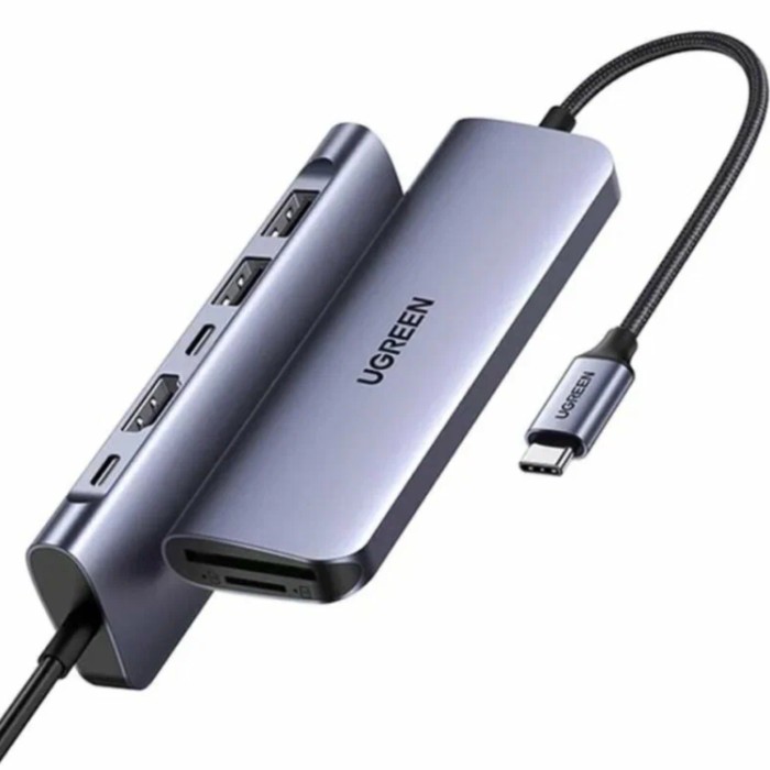 Ugreen CM195 USB-C HUB 7-in-1 (SD, TF, USB-C, 2*USB 3.0, HDMI, PD) Адаптер