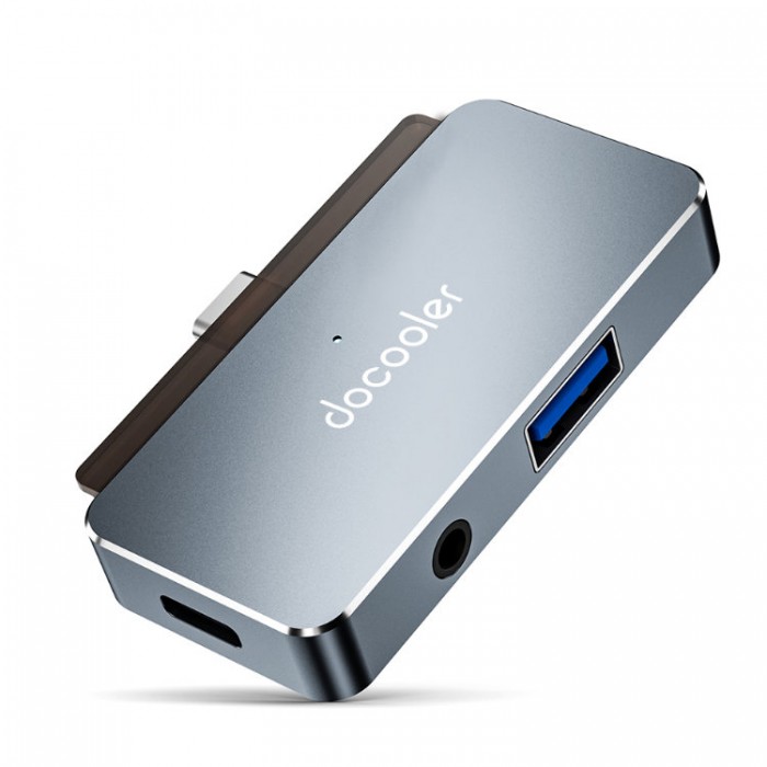 Docooler USB-C HUB 4-in-1 (USB, HDMI, Audio Jack, PD) Адаптер