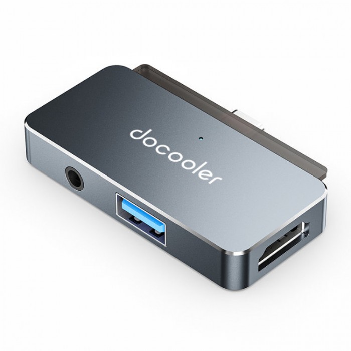 Docooler USB-C HUB 4-in-1 (USB, HDMI, Audio Jack, PD) Адаптер