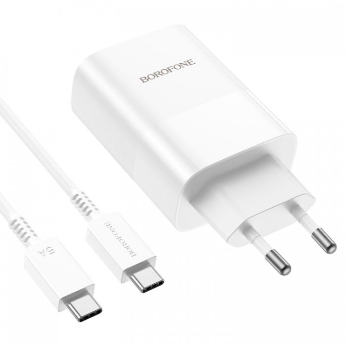 Borofone BN10 Sunlight PD3.0 USB + USB Type-C + Кабель Type-C (65 Вт) Сетевое зарядное устройство