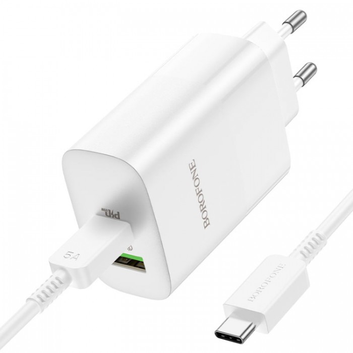 Borofone BN10 Sunlight PD3.0 USB + USB Type-C + Кабель Type-C (65 Вт) Сетевое зарядное устройство