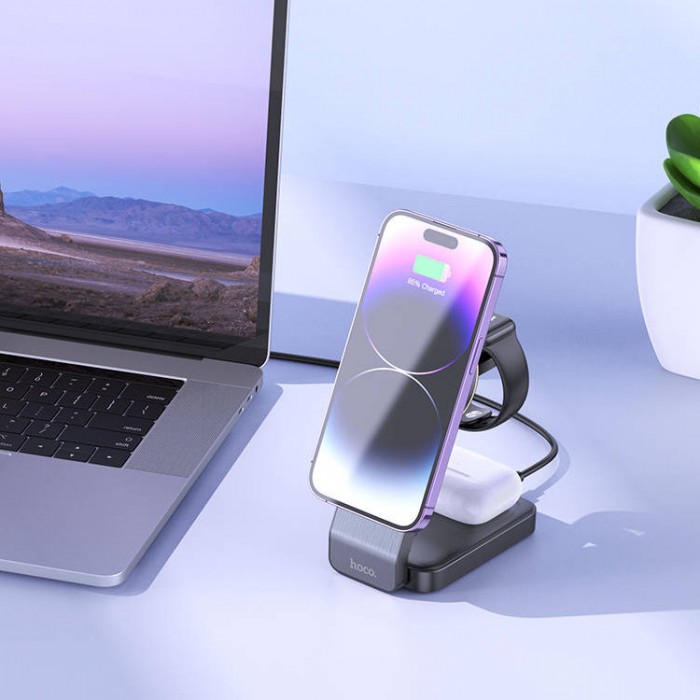 HOCO CQ3 Motorcycle 3-in-1 folding Беспроводное зарядное устройство