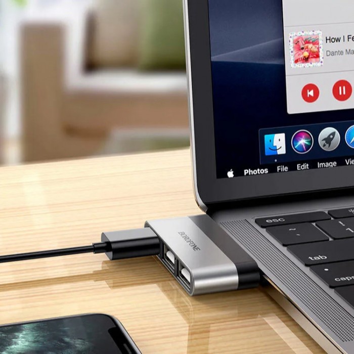 Borofone DH1 USB-C на USB3.0+2xUSB2.0 Адаптер