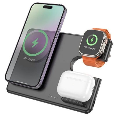 Hoco CQ1 Geek folding 3-in-1 Wireless Charger Беспроводное зарядное устройство