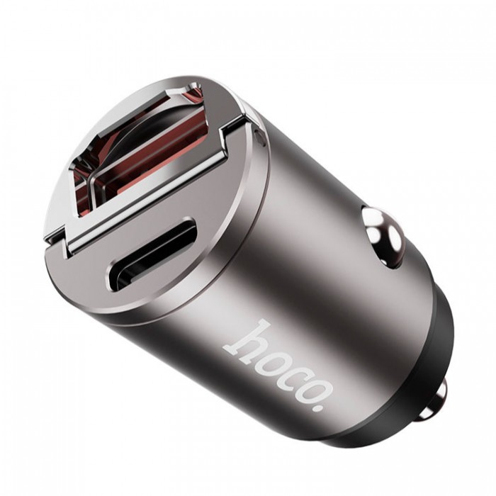 Hoco DZ1 Plus Super Mini QC3.0+/PD 30Вт (USB-C+USB) Автомобильное зарядное устройство
