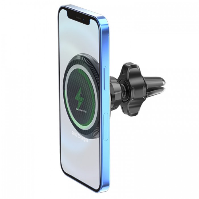 Borofone BH45 magnetic wireless charger Беспроводное зарядное устройство-автодержатель с поддержкой MagSafe