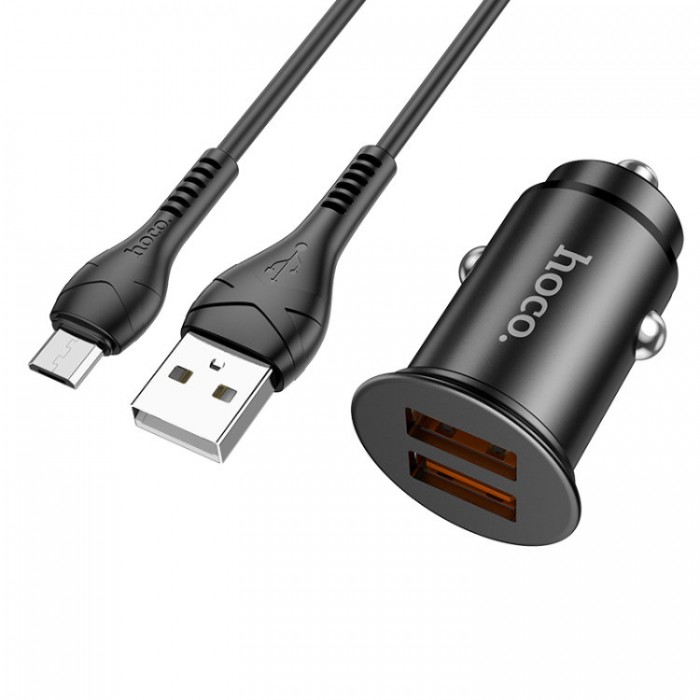 Hoco NZ1 2*USB QC3.0 36W (USB+USB) + Кабель USB Type-C Автомобильное зарядное устройство
