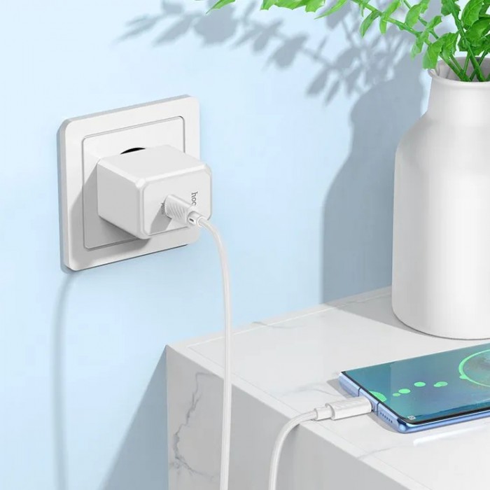 Hoco CS13A USB Type-C PD 20W + QC 3.0 + Кабель Type-c-Type-c (20 Вт) Сетевое зарядное устройство