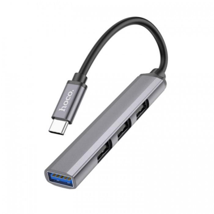 Hoco HB26 USB-C HUB 4-in-1 (1*USB 3.0, 3*USB 2.0) Адаптер