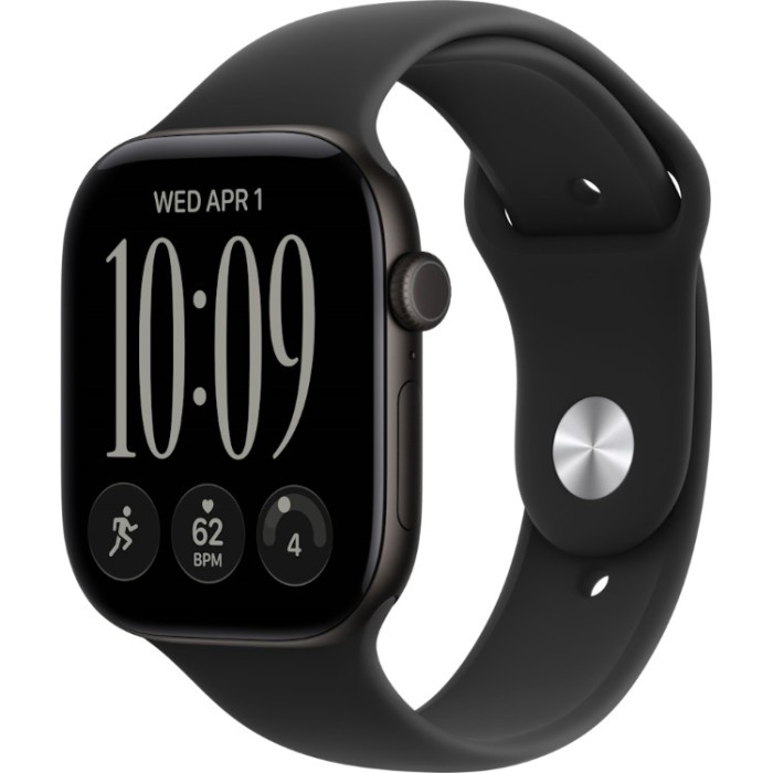 Apple Watch Series 12, 46 мм (MJEN4) Умные часы Корпус из алюминия цвета Светлое золото, спортивный ремешок Бежевый S/M