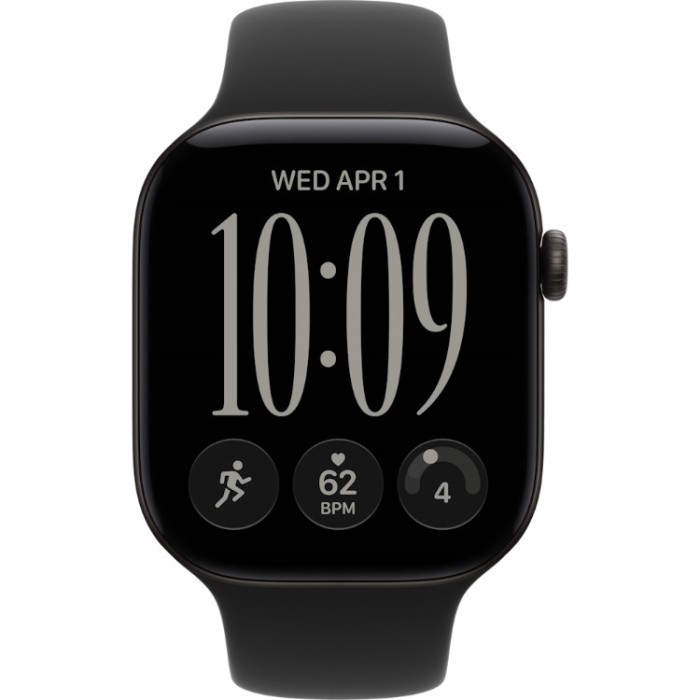 Apple Watch Series 12, 46 мм (MJEN4) Умные часы Корпус из алюминия цвета Светлое золото, спортивный ремешок Бежевый S/M