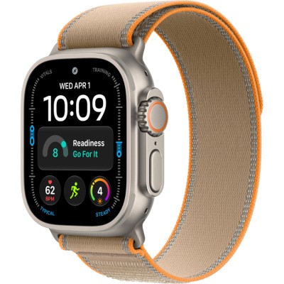 Apple Watch Ultra 4, 49 мм, GPS + Cellular (MJAJ4) Умные часы корпус из натурального титана, ремешок Trail песочного цвета размер S/M