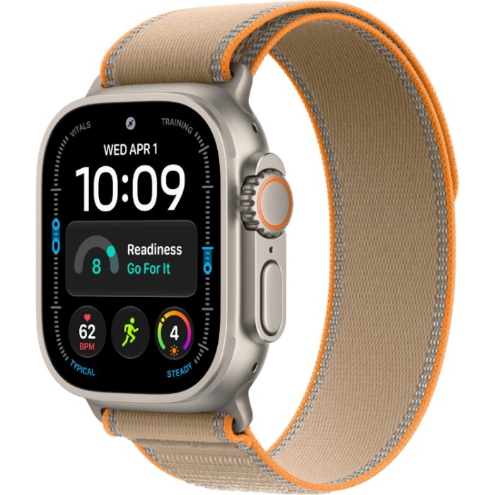 Apple Watch Ultra 4, 49 мм, GPS + Cellular (MJAJ4) Умные часы корпус из натурального титана, ремешок Trail песочного цвета размер S/M