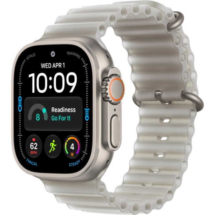 Apple Watch Ultra 4, 49 мм, GPS + Cellular (MJAJ4) Умные часы корпус из натурального титана, ремешок Trail песочного цвета размер S/M