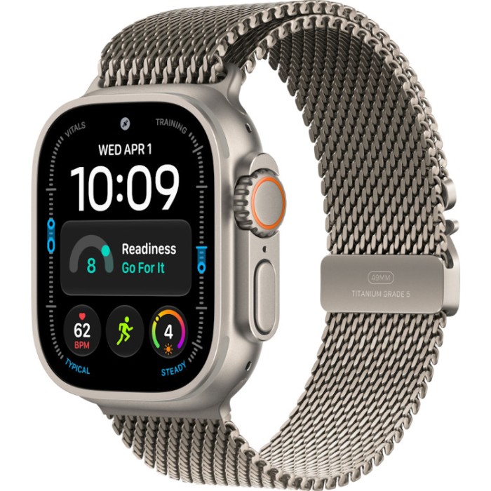 Apple Watch Ultra 4, 49 мм, GPS + Cellular (MJAJ4) Умные часы корпус из натурального титана, ремешок Trail песочного цвета размер S/M