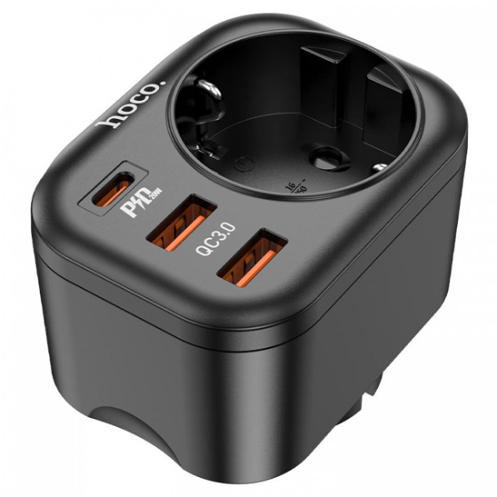 Hoco NS3 220В + PD 20W + 2 USB QC3.0 18W (18 Вт) Сетевое зарядное устройство