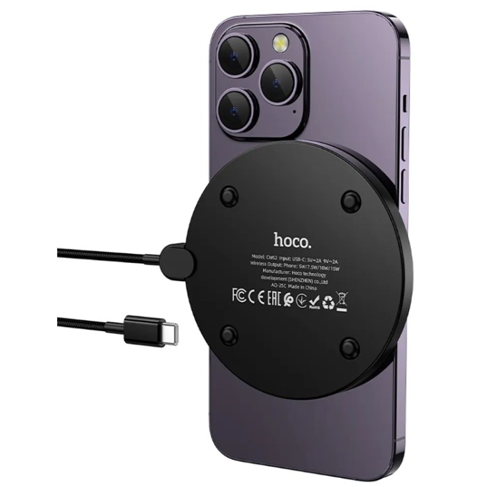 HOCO CW62 Peak with digital display and cable Беспроводное зарядное устройство