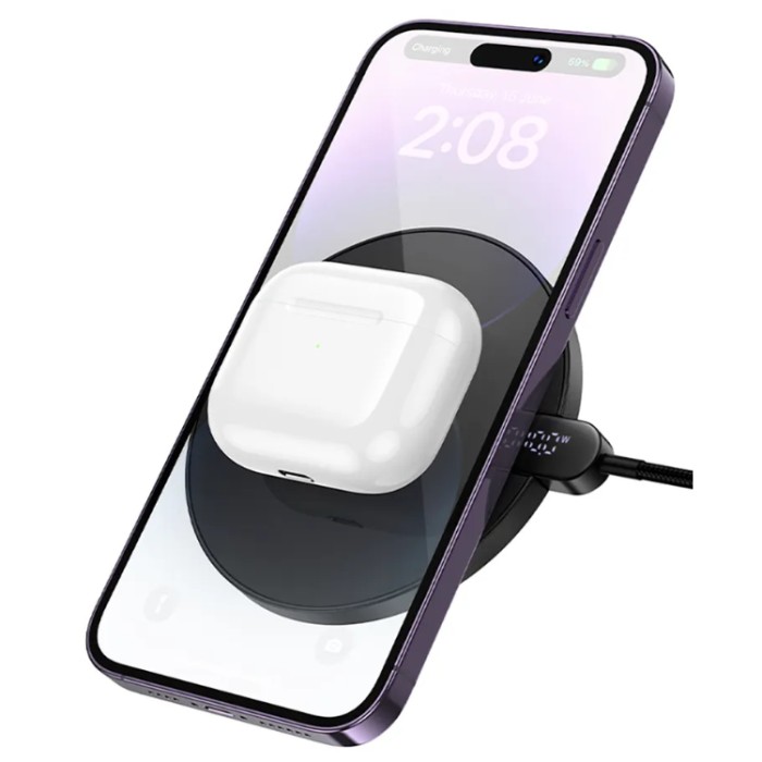 HOCO CW62 Peak with digital display and cable Беспроводное зарядное устройство