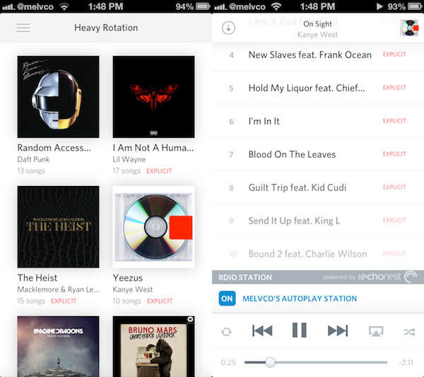 rdio radio update